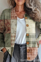 Rosalía | Cárdigan de punto patchwork floral