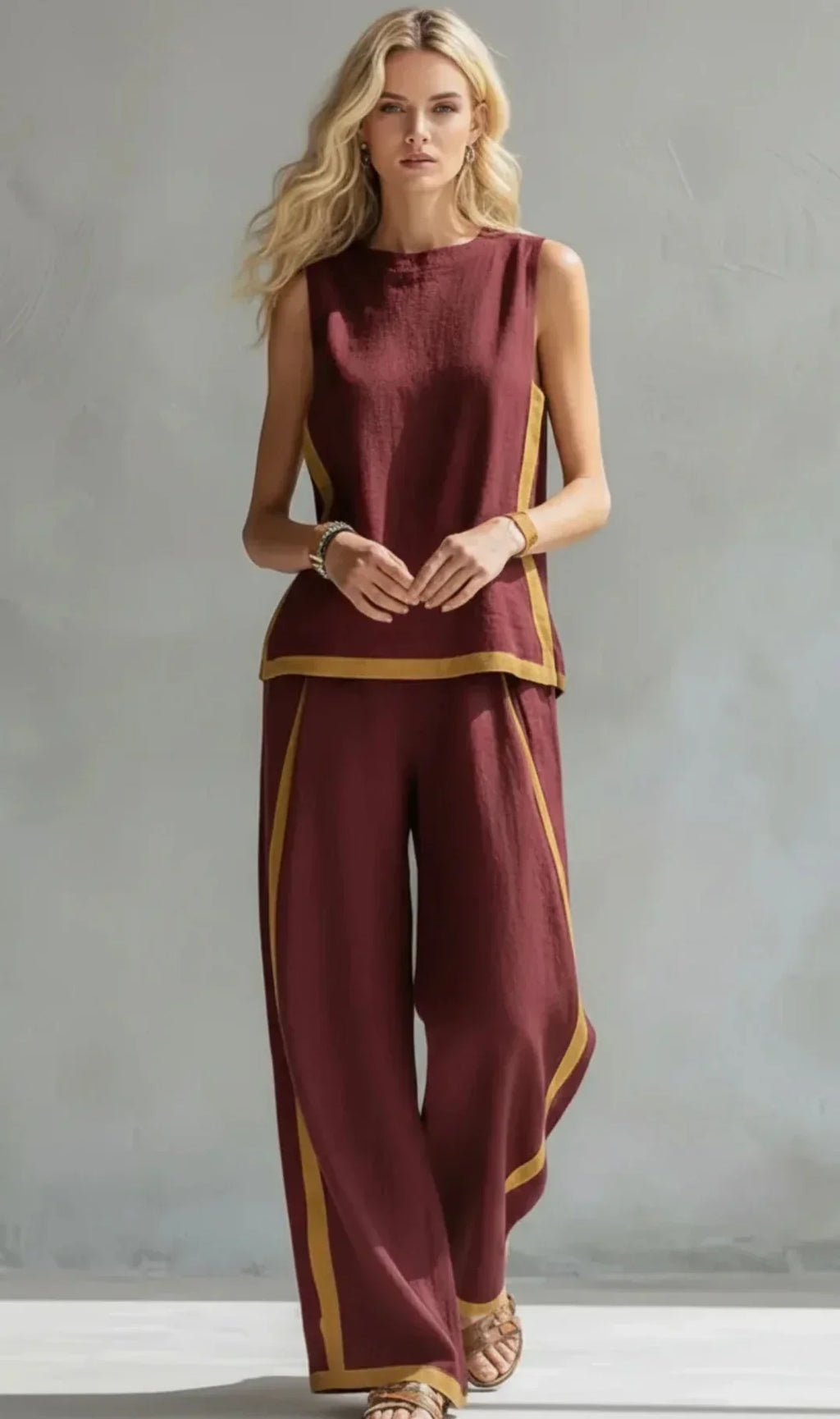 Luna | Conjunto de Dos Piezas con Ribete en Contraste