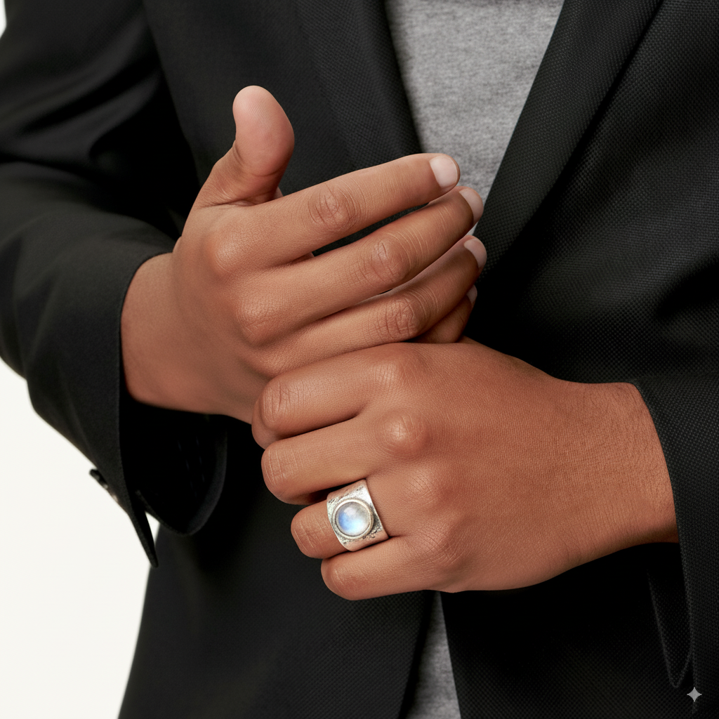 Reyes | Anillo boho con piedra efecto luna