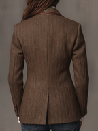 Francisca | Blazer de Espiga con Detalles Estampados