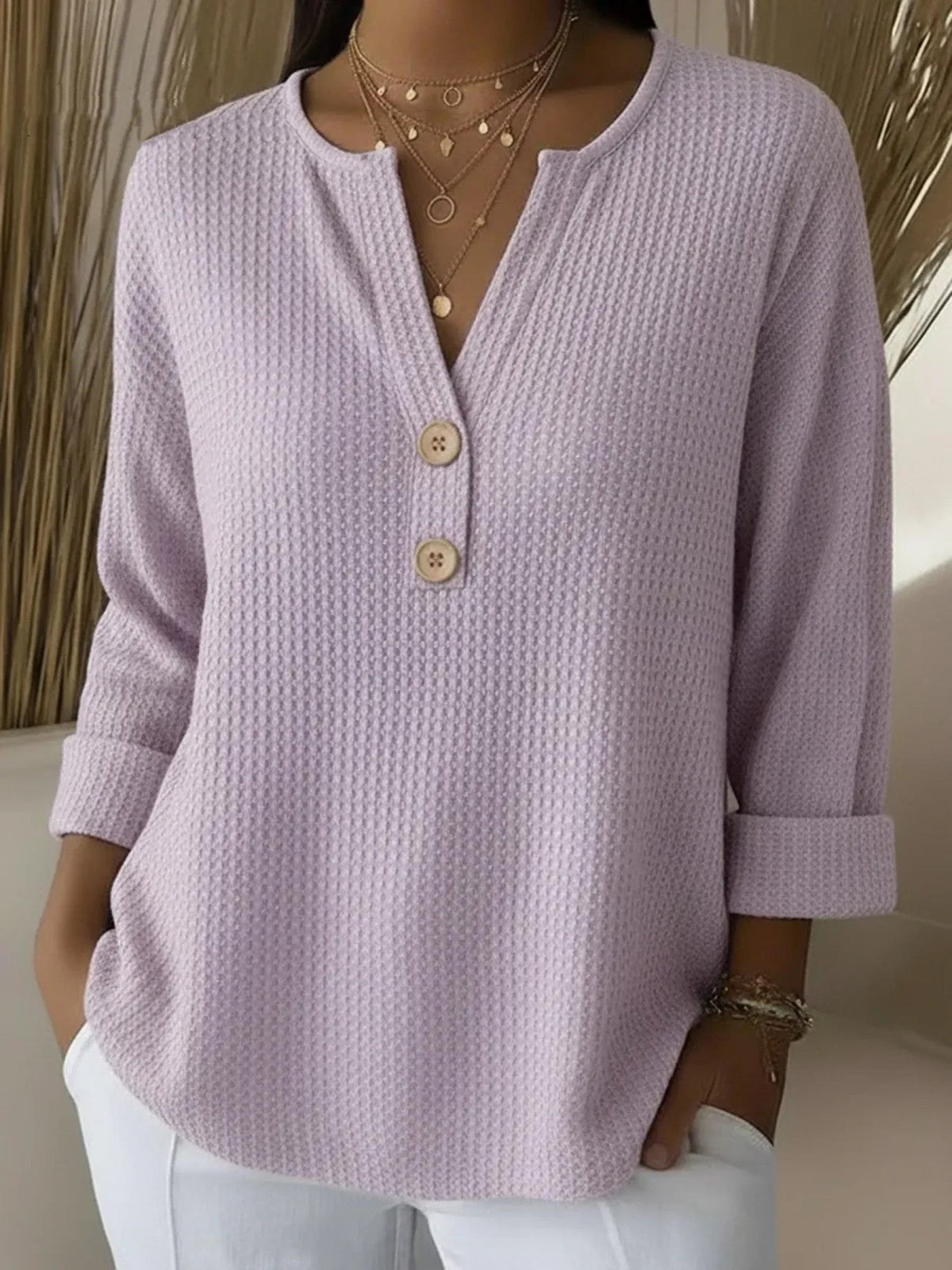 Lucía | Top Henley con Botones