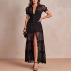 Sophia | Vestido maxi de encaje transparente