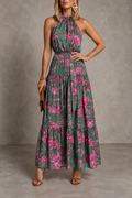 Reyes | Vestido Midi Halter Drapeado