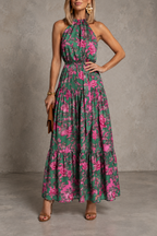Reyes | Vestido Midi Halter Drapeado