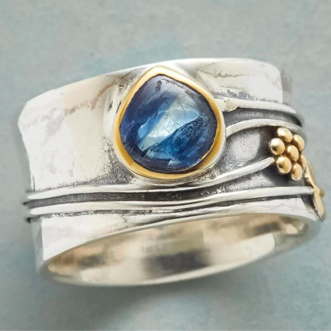 Inés | Anillo vintage con piedra azul