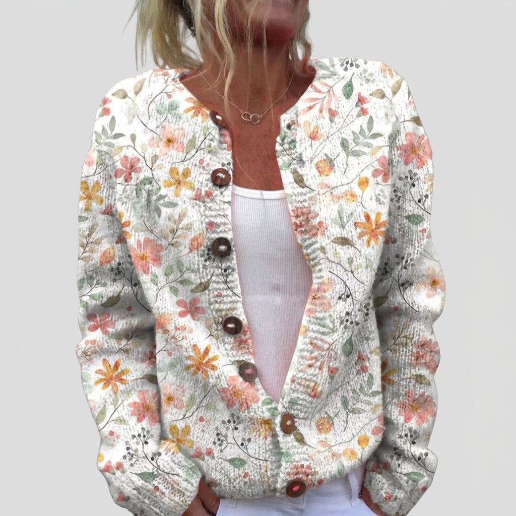 Iria | Cárdigan floral efecto acuarela