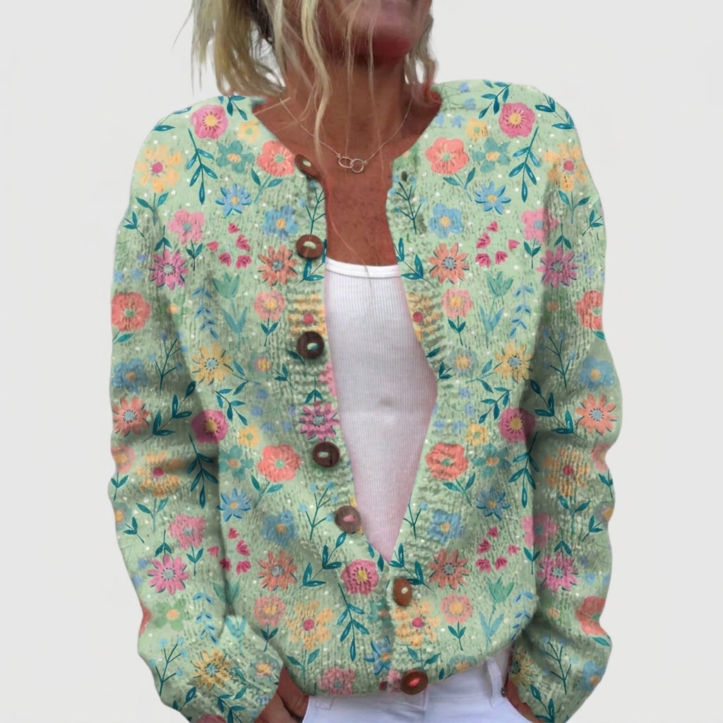 Edurne | Cárdigan floral vintage en tonos pastel