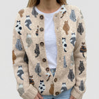 Nuria | Cárdigan con estampado de gatos