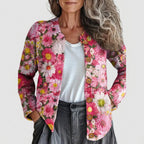 Rosalía | Cárdigan de punto patchwork floral