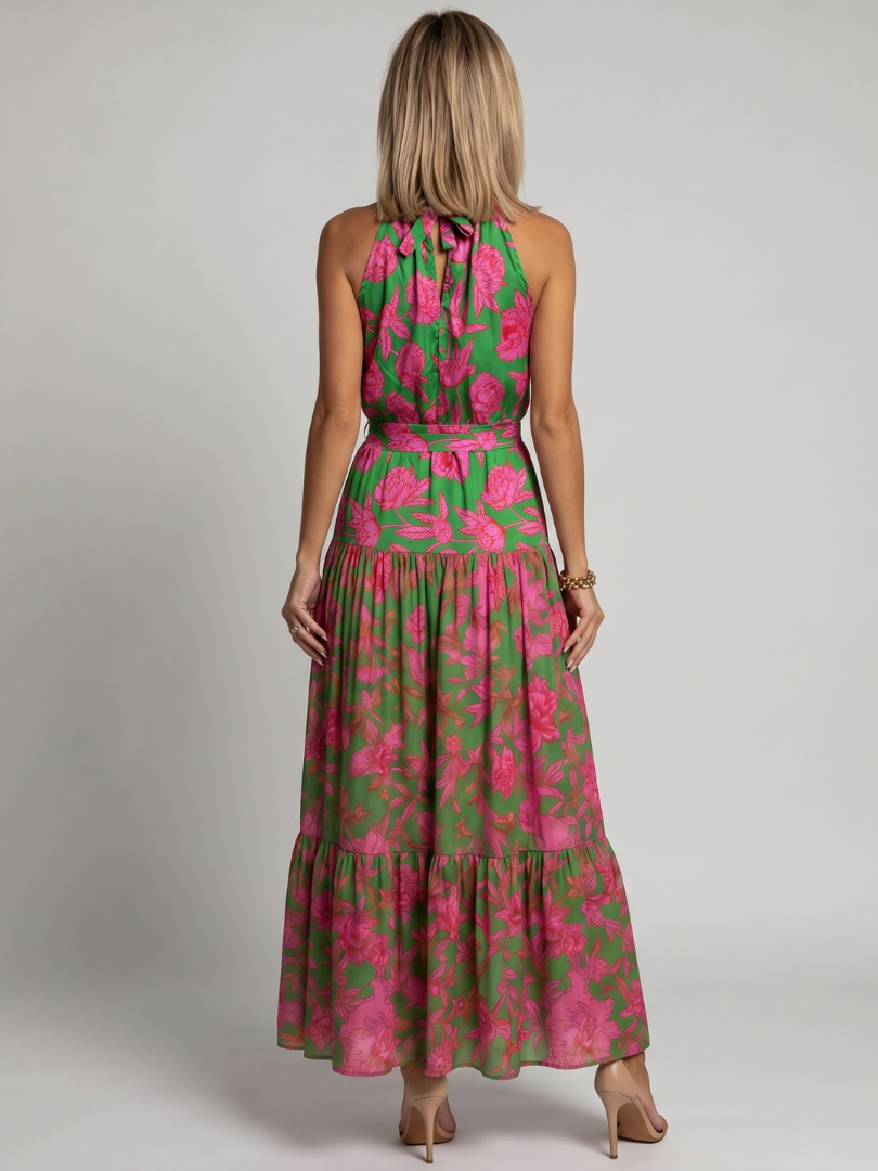 Reyes | Vestido Midi Halter Drapeado