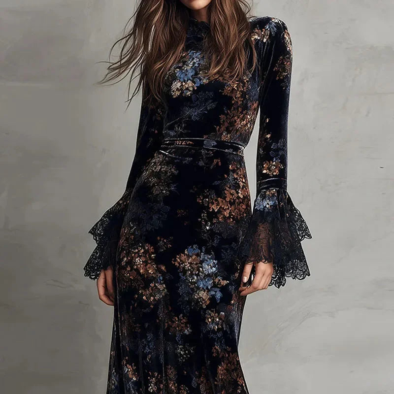Cecilia | Vestido Floral con Mangas Acampanadas