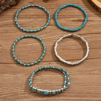 Verónica | Set de pulseras con cuentas turquesa