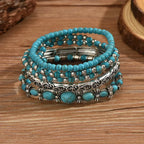 Verónica | Set de pulseras con cuentas turquesa