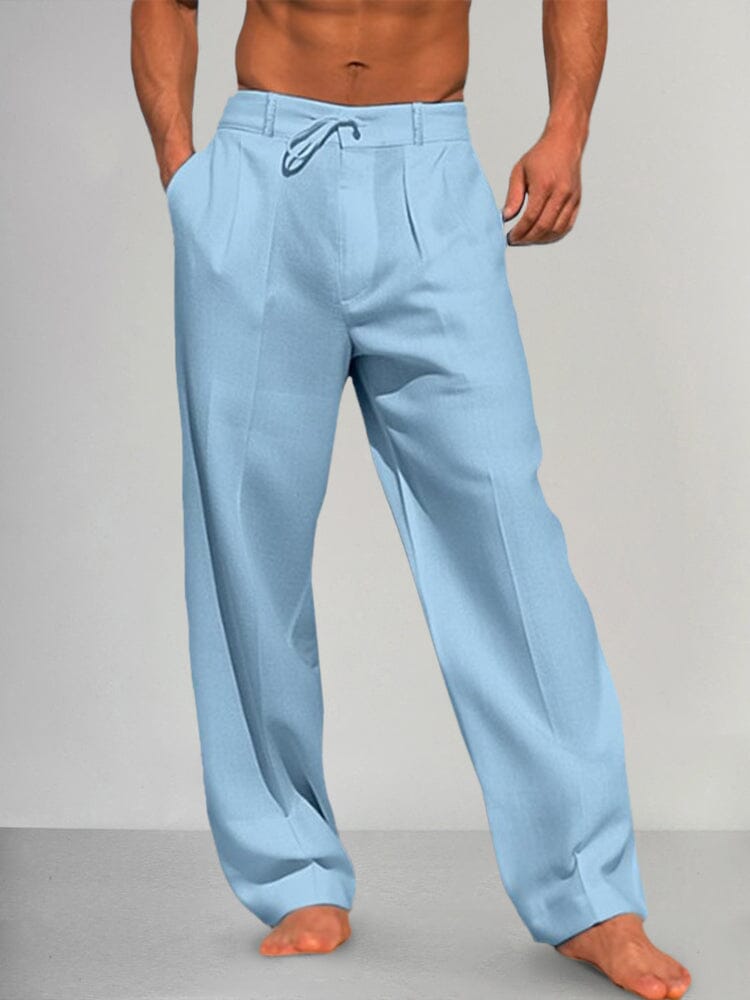 Tomás | Pantalones Rectos de Algodón y Lino