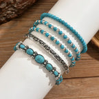 Verónica | Set de pulseras con cuentas turquesa
