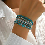 Verónica | Set de pulseras con cuentas turquesa
