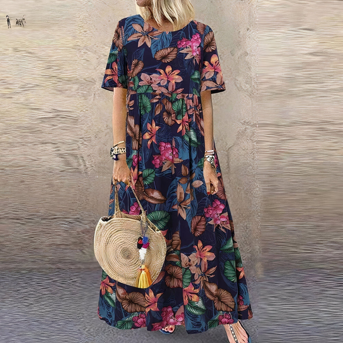 Lovi | Vestido midi floral de manga volante