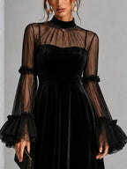 Leonor | Vestido midi plisado de terciopelo
