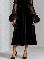 Leonor | Vestido midi plisado de terciopelo