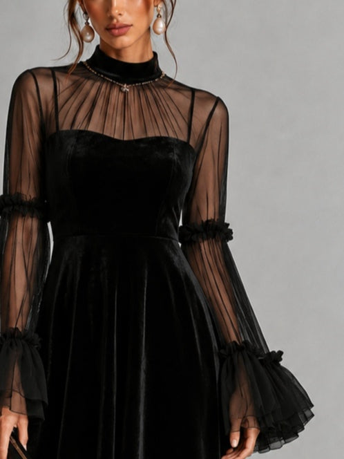Leonor | Vestido midi plisado de terciopelo