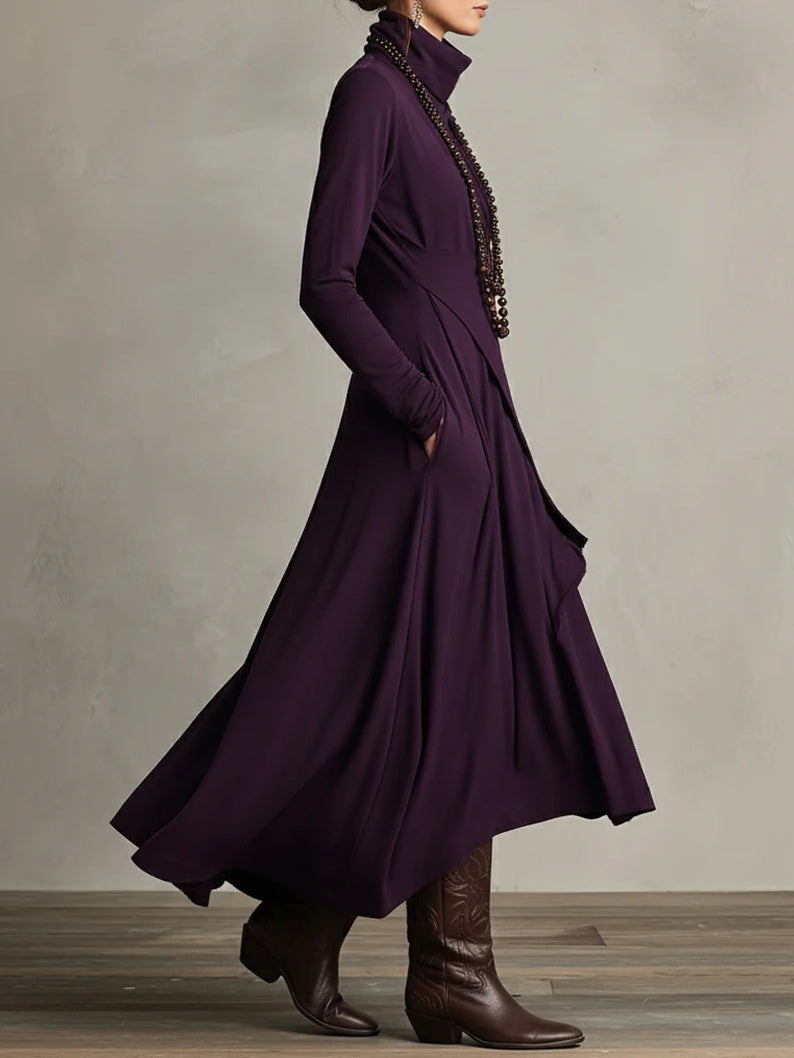 Victoria | Vestido Vintage Asimétrico de Cuello Alto