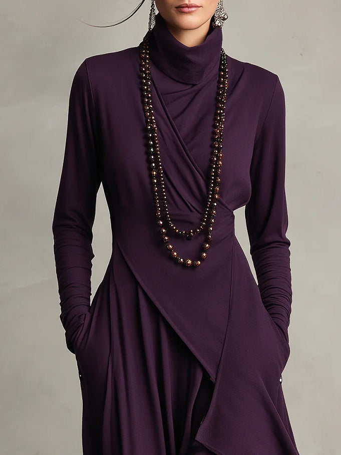 Victoria | Vestido Vintage Asimétrico de Cuello Alto