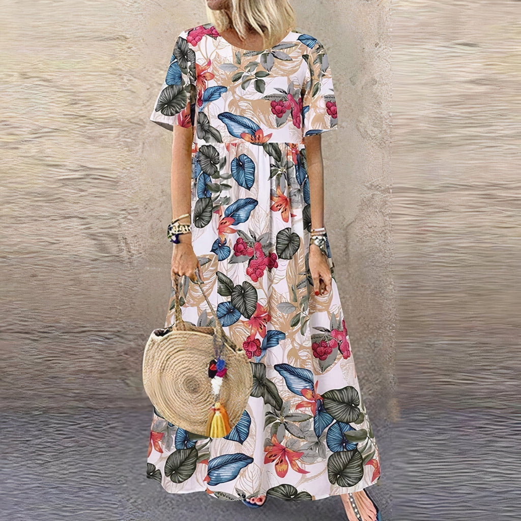 Lovi | Vestido midi floral de manga volante