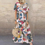 Lovi | Vestido midi floral de manga volante