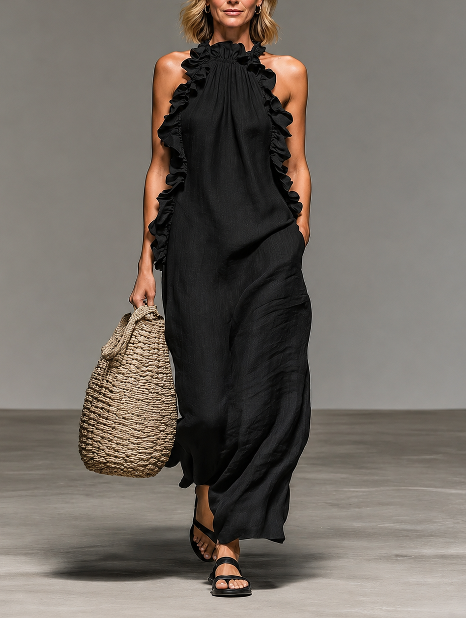 Emma | Vestido maxi de volantes suaves
