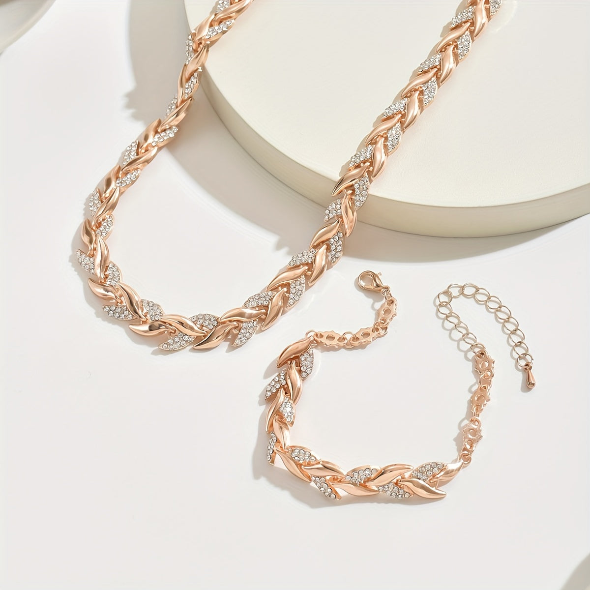 Berta | Conjunto de joyas espiga con cristales