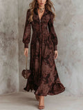 Carmen | Vestido maxi con estampado paisley y realce en la cintura