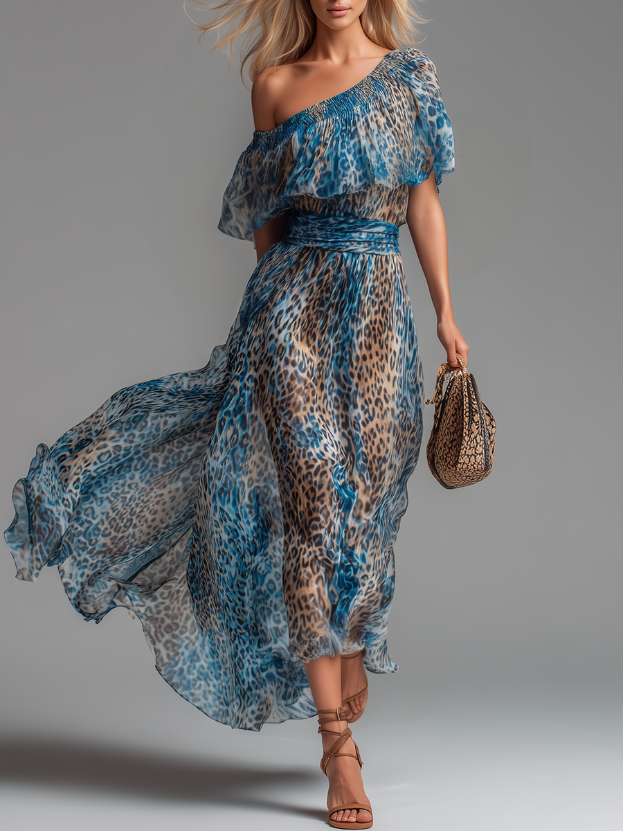 Francesca | Vestido fluido de leopardo