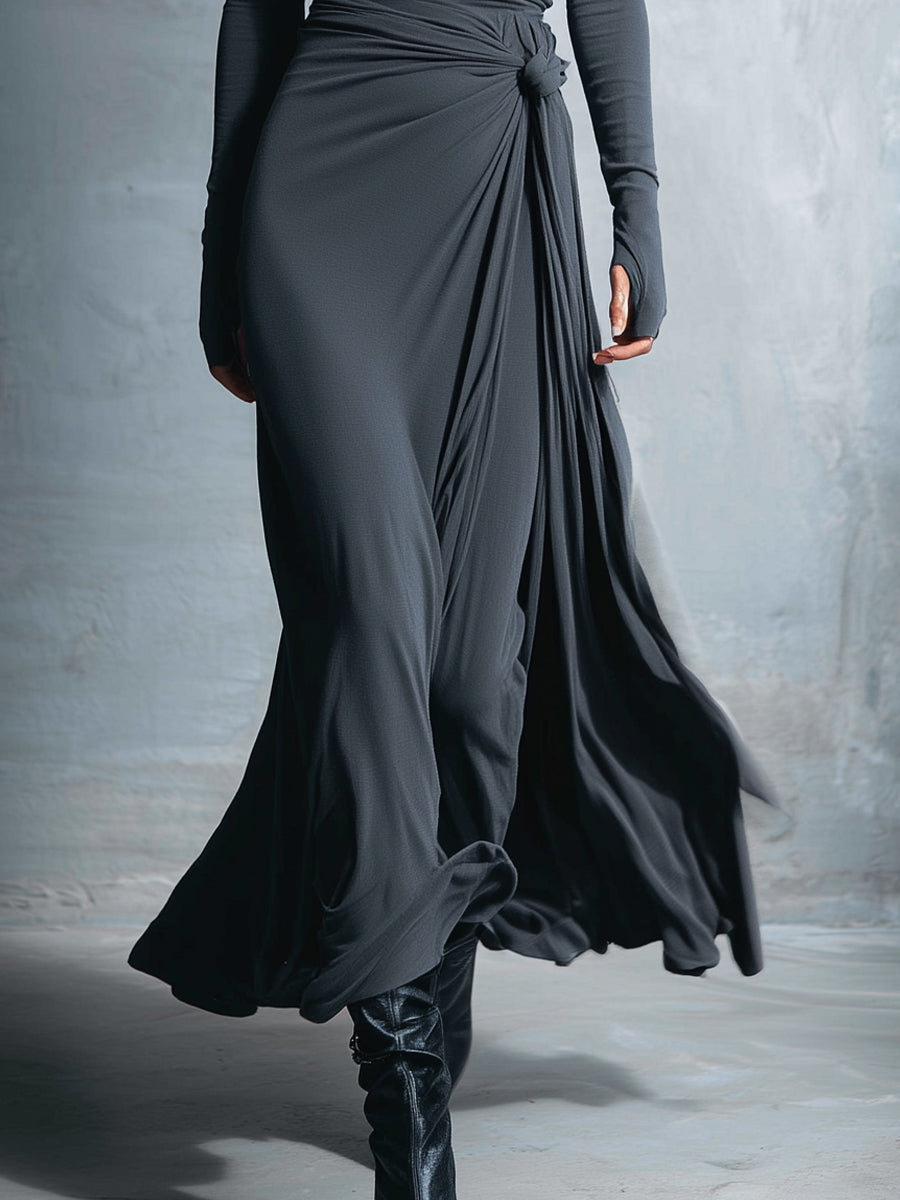 Alba | Vestido largo con nudo lateral