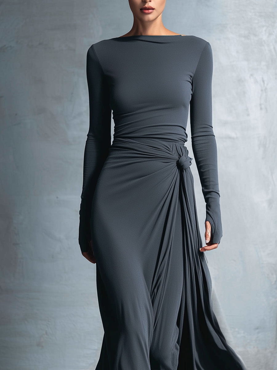 Naiara | Vestido midi con nudo lateral
