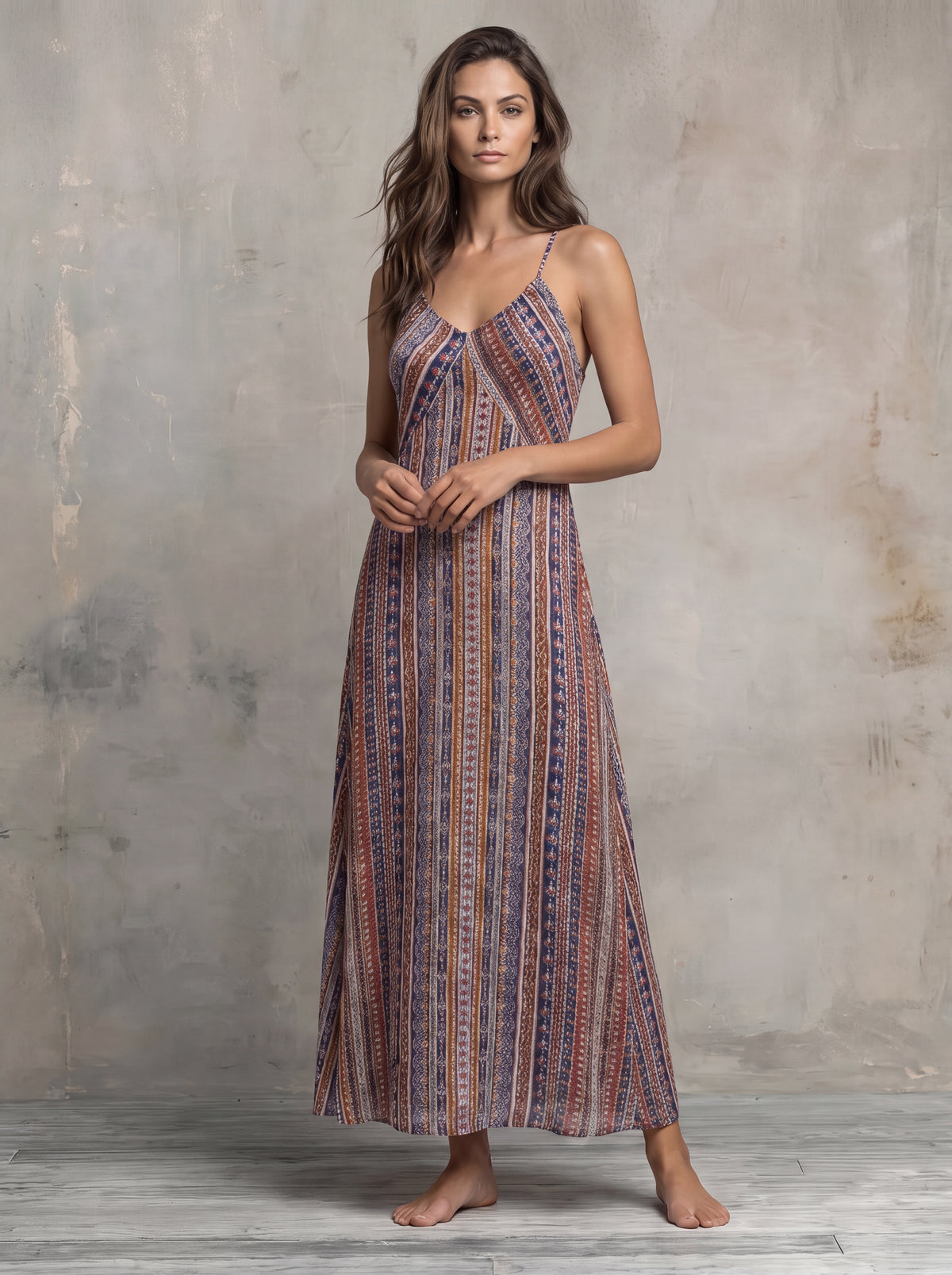 Sira™ | Vestido largo bohemio con estampado étnico