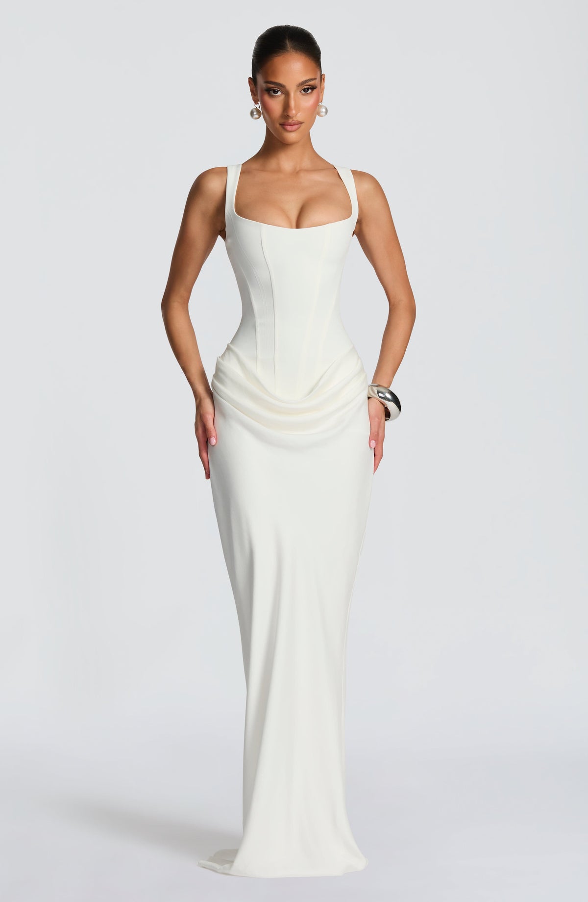 Leonor - Vestido maxi de escote cuadrado