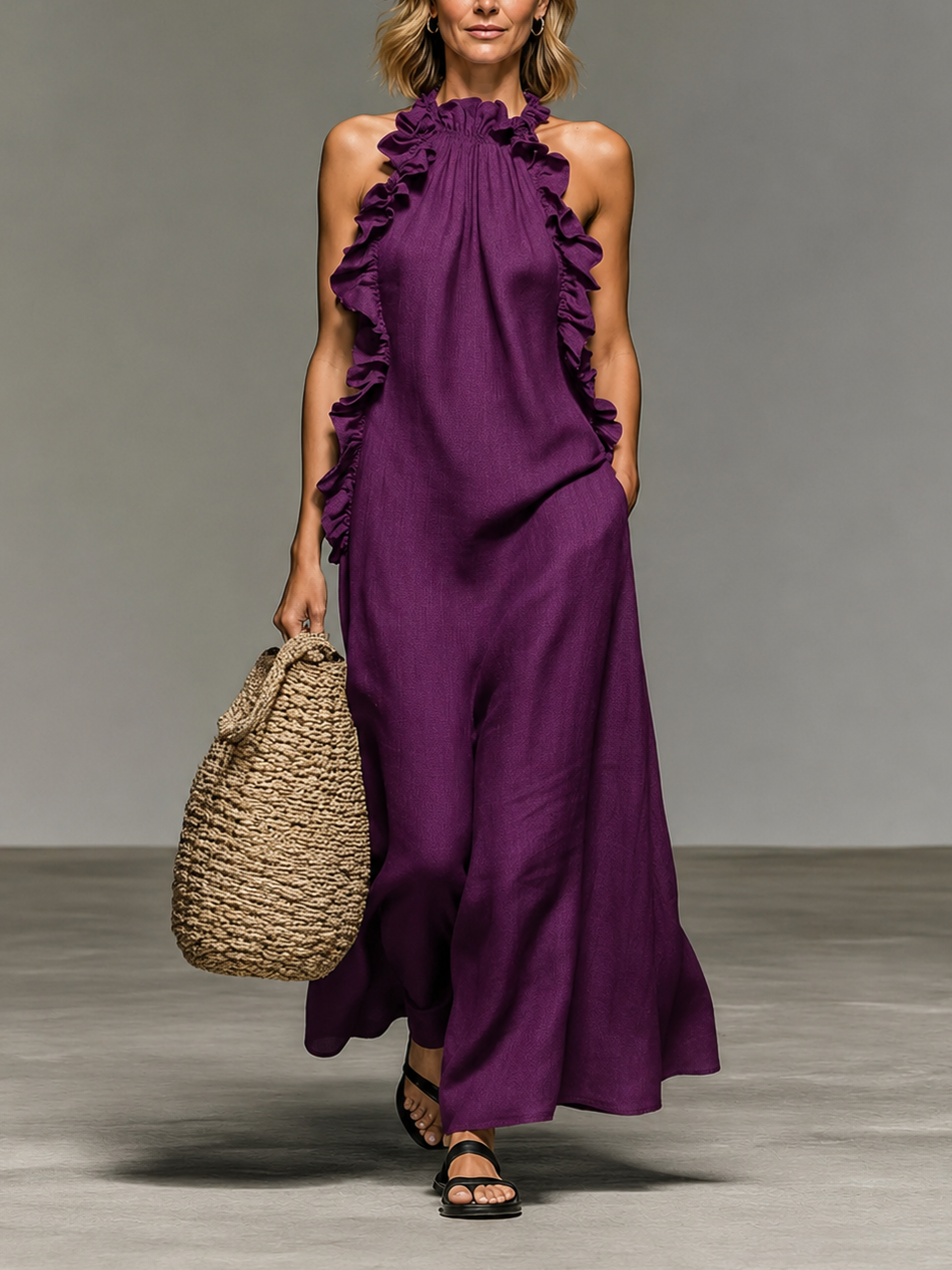 Emma | Vestido maxi de volantes suaves