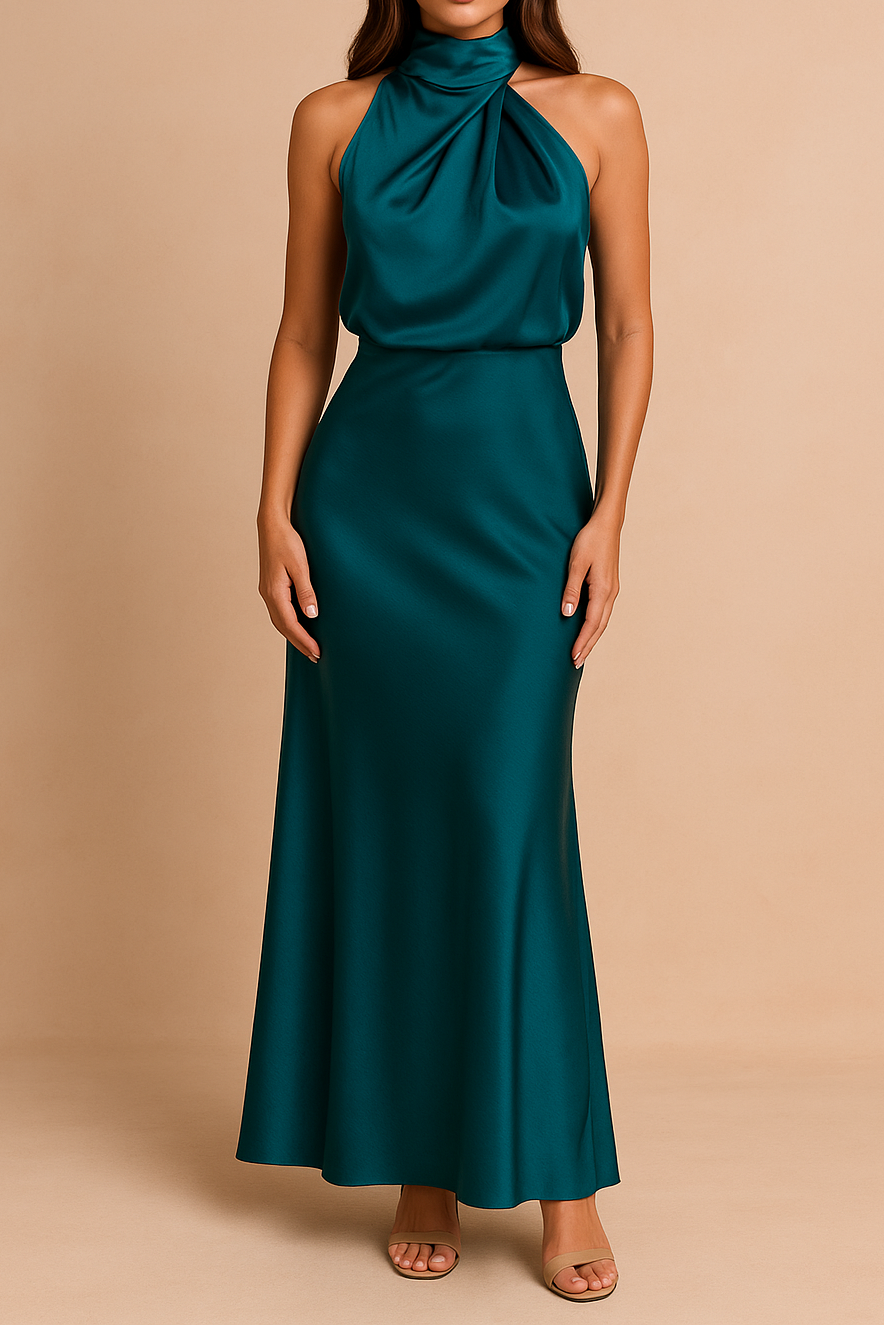 Maite | Vestido Midi con Escote Drapeado
