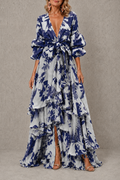 Victoria | Vestido con lazo y capas