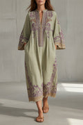 Elena | Vestido vintage bordado con bolsillos