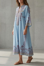 Elena | Vestido vintage bordado con bolsillos