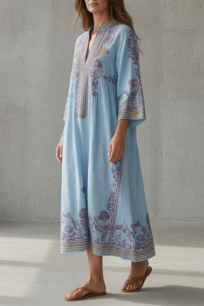Elena | Vestido vintage bordado con bolsillos