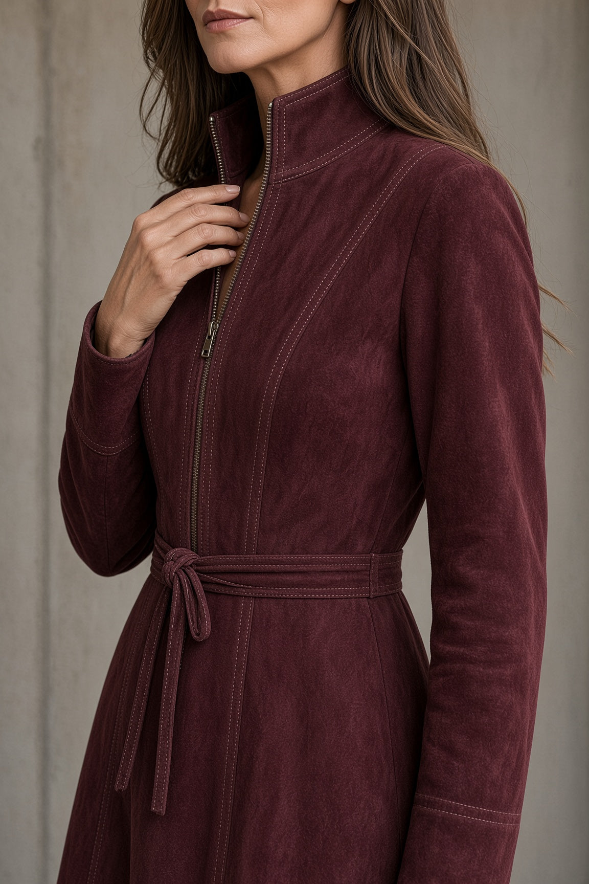 Gracia | Vestido vintage de cuello alto con cinturón y falda evasé
