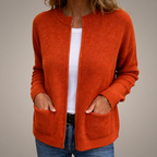 Uxía | Cárdigan de punto suave con cremallera y bolsillos