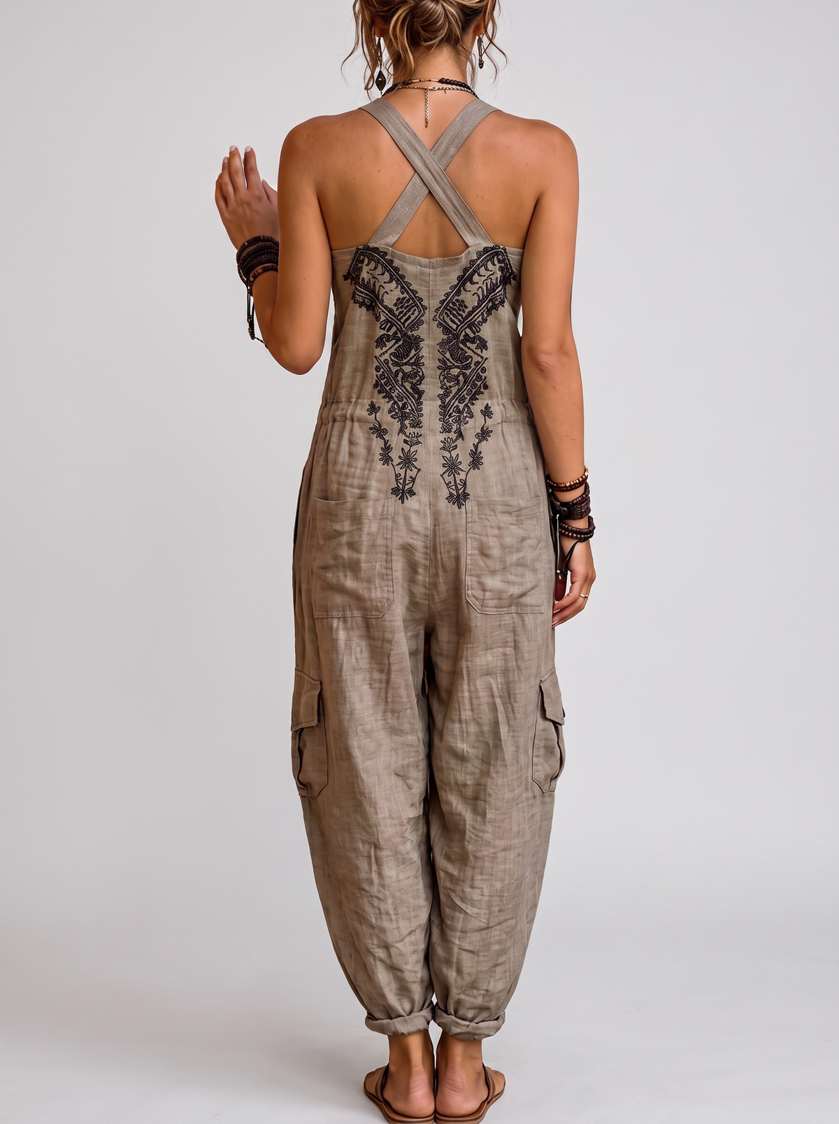 Lucía | Peto boho con bolsillos de solapa