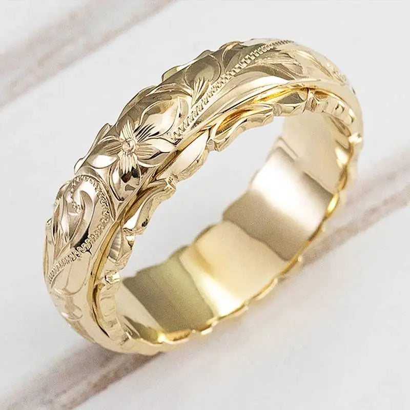Antonia | Anillo dorado flor antigua