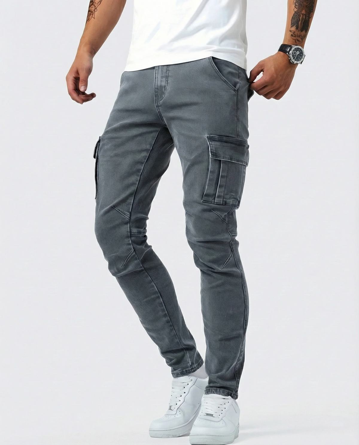 Pantalón Cargo Marino Elástico