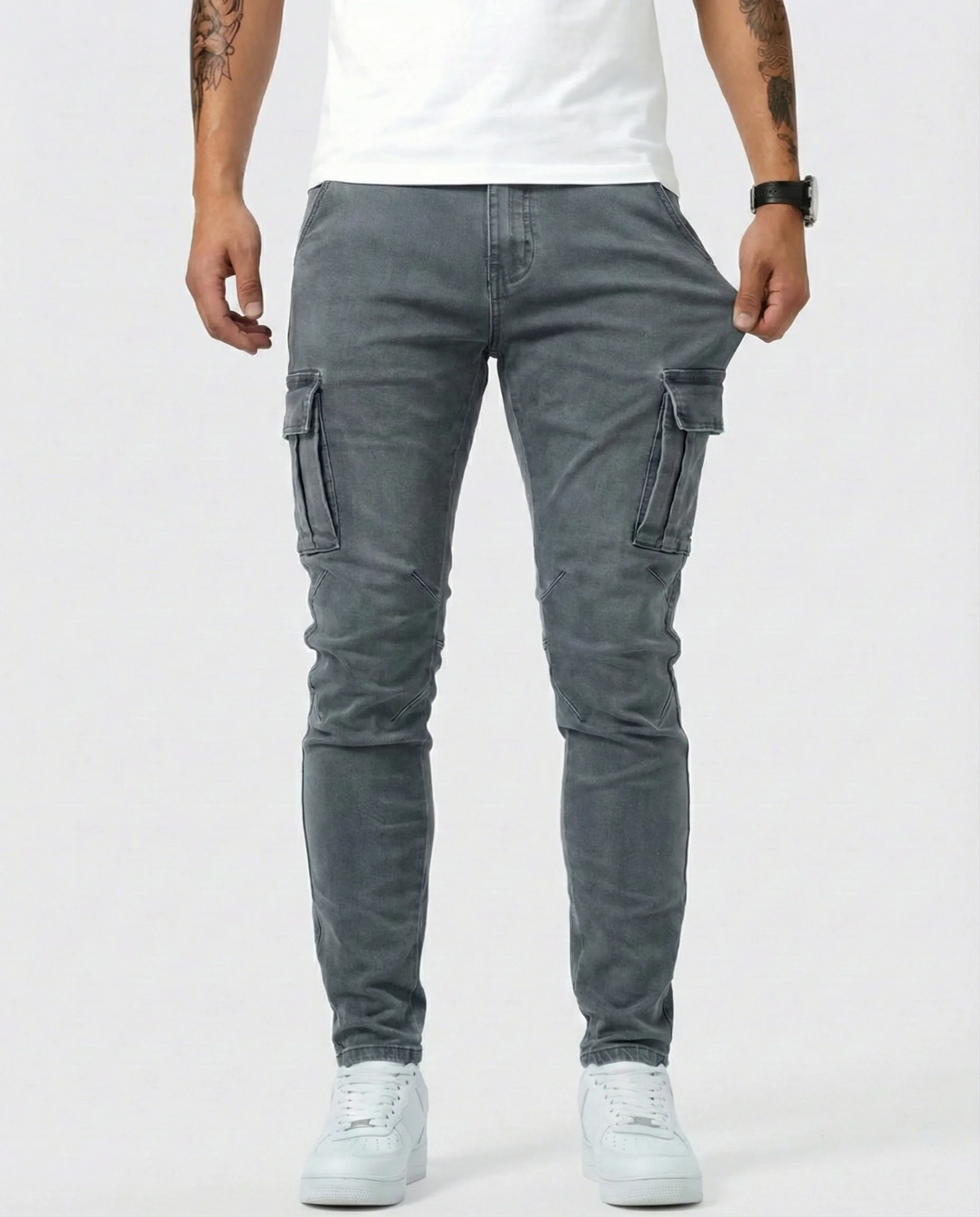 Pantalón Cargo Marino Elástico