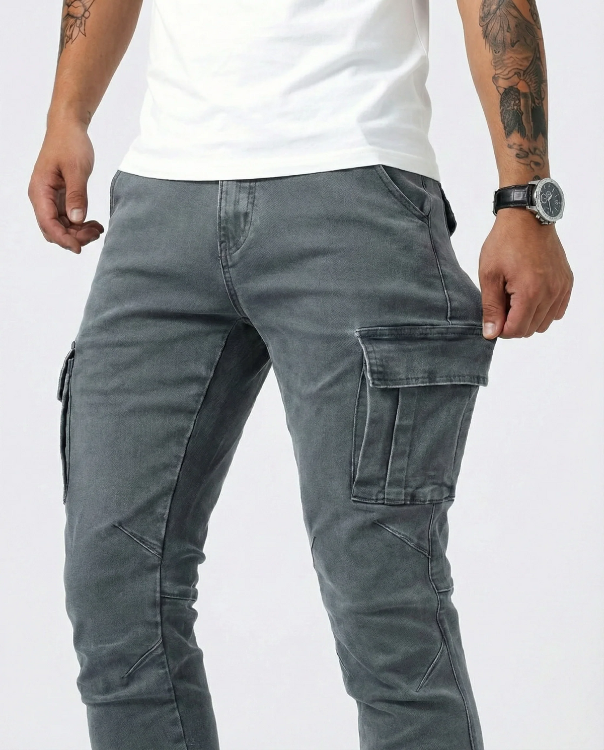 Pantalón Cargo Marino Elástico