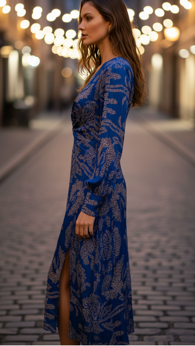 Leire | Vestido Midi Elegante con Escote en V